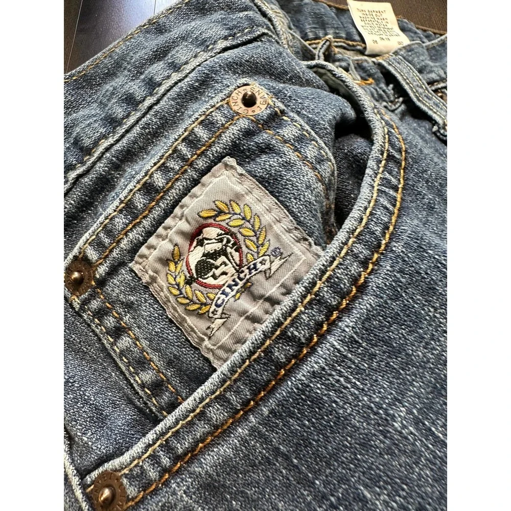 Cinch Silver Label Jeans Men 32x34 Blue Wide Leg Relaxed Fit Western Cowboy